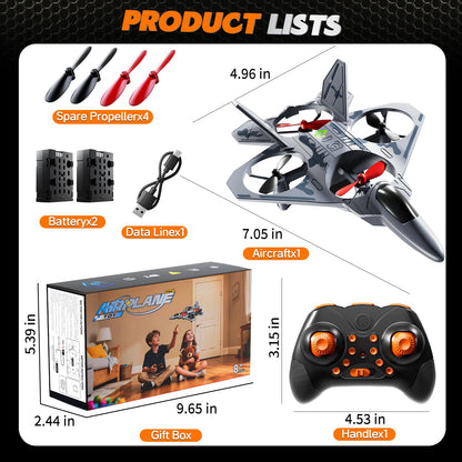 WATUDOU Mini Stunt Remote Control Plane Drone Toys with LED Lights – 2.4GHz RC Airplane Toys, Headless Mode & 360° Flip, Indoor Outdoor Flying Toy for Kids 8-12 & Adults, for Kids