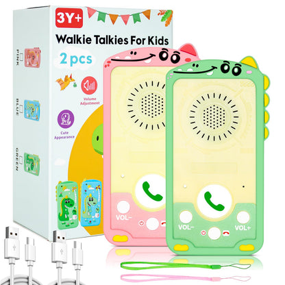 Walkie Talkies for Kids 2 Pack,Valentines Kids Gifts Instant Talker Long Range Chat Mode Talk & Hear at the Same Time Rechargeable Gift for 3-9Years Girls Boy Outdoor,Games, Hiking,Camping