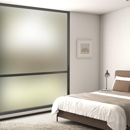 Timeet Window Privacy Film, Frosted Glass Window Clings, Static Cling Heat UV Blocking Anti-Glare Frosting Stickers, Decorative Bathroom Door Coverings Day and Night, 17.5 x 78.7 Inch, Pure
