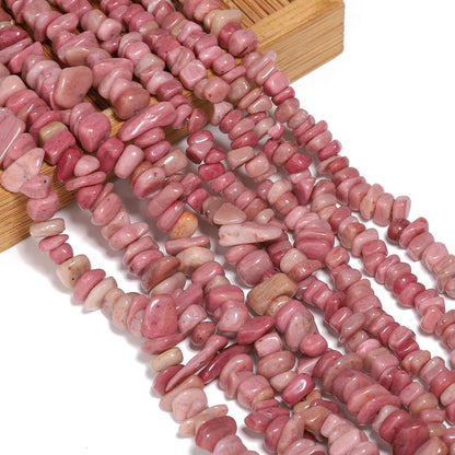 30in Rhodochrosite Natural Chip Stone Beads 5-8mm About 230pcs, Irregular Drilled Light Rosy Pink Bead for Bracelets Jewelry Making Supplies for Adults, DIY Crafts.