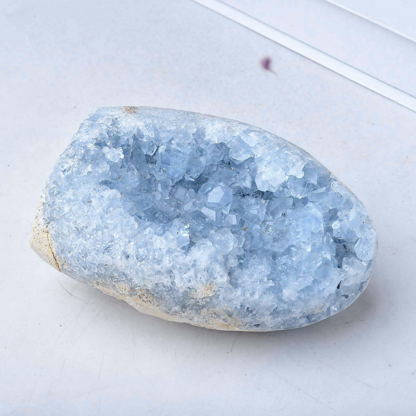 FZBHRO Natural Blue Celestite Cluster Geode Healing Crystal Stone Collection Mineral Specimen Home Office Decor Meditation Gifts 0.8-1.3 Pound