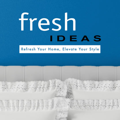 FRESH IDEAS Bedding Ruffled Bedskirt, Classic 14” Drop Length, Gathered Styling, Queen, Ivory (FRE30114IVOR03)
