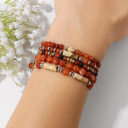 5Pcs Amethyst Bracelet for Women 4mm Amethyst Crystal Bracelet Stackable Beaded Bracelets Gemstone Bracelets Purple Beaded Bracelet Stretch Bracelets Amethyst Jewelry for Women