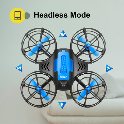 4DRC V18 Mini Drone with 2 Control Methods for Kids Beginners, 3D Flips, Lights, Headless Mode, 3 Speeds Adjustable, Auto Hover, Altitude Hold, 2 Batteries, RC Quadcopter Drones Fly Gift Toy for Boys