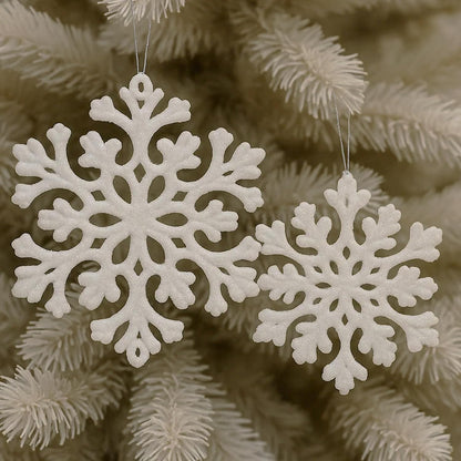 SLEETLY 28-Piece White Christmas Tree Ornaments – 12 Large 3.15” Shatterproof Glitter Snow Balls with 8 Icicles and 8 Snowflakes Set – Elegant Holiday Xmas Decorations for Farmhouse Winter Decor