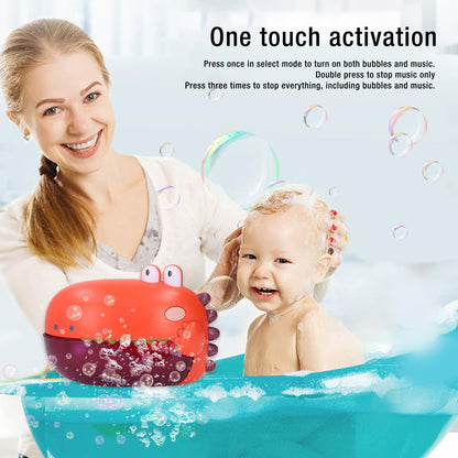 Keenso Bubble Machine Bath Toy, Baby Bath Toy Bubble Blower Machine Automatic Bathtub Maker with Music for Bathroom (Orange