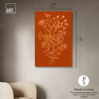 Art Remedy Golden Bouquet Embroidery Canvas Classic Cottage Art, Gallery Wrapped, 30" x 45"