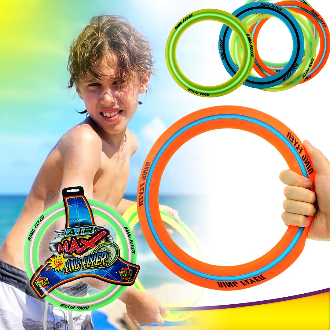JA-RU Zooma Ring Flyer for Kids (4 Units) 11.2 Inch Orange Flying Disc Pool Toy & Beach Games. Outdoor Kids Play Equipment. Disc Golf Yard Games, Orange-1029-4s