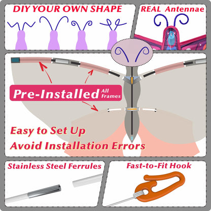 ORGCLDKT-Quadwing Bionic Butterfly Kite/Dragonfly Kite, Super Easy to Fly with, Outdoor Toy,for Kids Ages 8-12,4-8,Boys,Girls, Also for Adults. Kites for The Beach, Grassland, Hiking,Trekking.