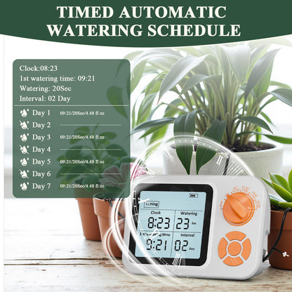MJIAIDEA Automatic Watering System for Potted Plants, Indoor Auto Plant Waterer with Programmable Timer, Soil Moisture Sensor self Watering Device for 15 Plants, Ideal for Travel, Vacation, Away
