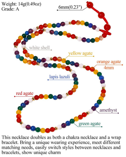 Jewever 7 Chakra Beaded Bracelet Necklaces for Women Handmade Wrap Reiki Crystals Yoga Meditation Balance Jewelry Relaxation Gifts