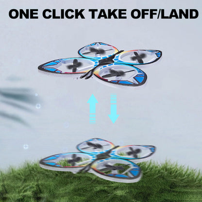 Authticar Mini Drone - RC Butterfly Drone for Beginners with Colorful Light, 3D Flip, Headless Mode, Altitude Hold, Remote Control Quadcopter Gift for Teens Adults