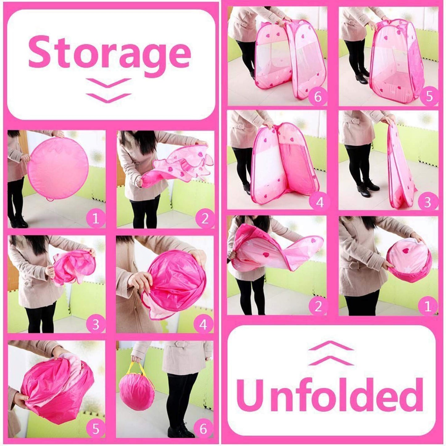 Pink Princess Tent Toys for 1 2 3 Year Old Girl Gifts Ball Pit for 1st Birthday Girl Gift for Toddlers Easy Pop Up&Fold Up Indoor & Outdoor Use(Balls Not Included)