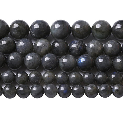 6MM 60PCS Natural Stone Black Labradorite Beads Crystal Loose Beads for Jewelry Making DIY Bracelet