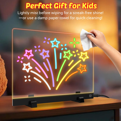 16-Inch LED Drawing Board for Kids | Light Up Doodle Board Glow Drawing Tablet | Reusable Kid Drawing Pad Toy | Arts Supplies Crafts for Kids Ages 4-8 | Creative Art Birthday Gifts for Girls Boys