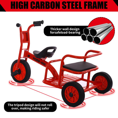 Kids Tricycle for Riders Ages 3-5 Preschool Playground Kids Tricycles, Daycare Toddler Tandem Trike，Children Tandem Bike, Outdoor Playground Equipment Trike