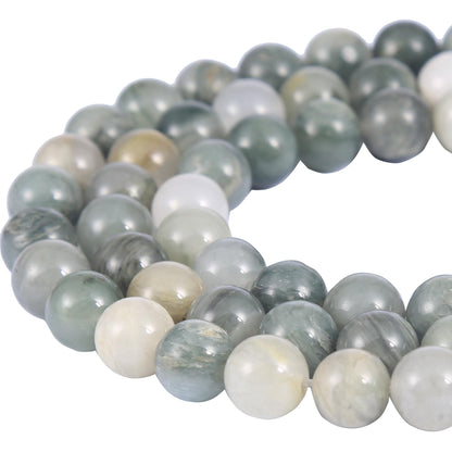 Natural 8mm Green Amphibole Gemstone Beads Energy Healing Crystal Round Loose Stone Beads for Jewelry Making, DIY Bracelets Necklaces