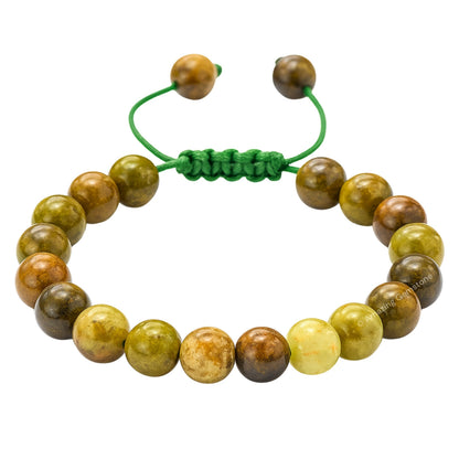 Amazing Gemstone Grossular Garnet Green Bracelet, Gifts For Men & Women - Protection Healing Crystal Bracelet - 8mm Gemstone Beaded Adjustable Bracelet, Pulseras Para Hombres Mujer Stocking Stuffers