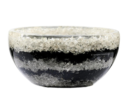 Amazing Gemstone - 2" Orgonite Black Tourmaline & Clear Quartz Crystal Bowl for Meditation, Crystals and Healing Stones Gift and Protection