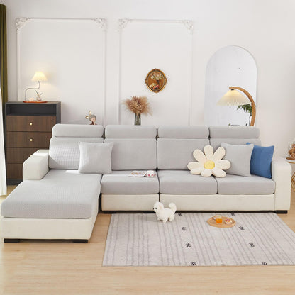 Disayu Sofa Covers Couch Covers for Sofa Pet Friendly Couch Cushion Covers Universal Sofa Covers Washable Stretch Slipcovers for Sectional Sofa (Texture Light Gray,Large Single Seat Cover)