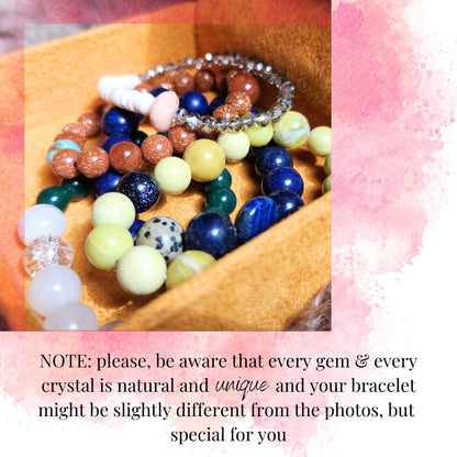 Handmade Jewelry: Crystal Bracelets for Women with Natural Gemstones - Boho Gifts by IMEL Studio (Dalmatian Protection Talisman for grounding and well-being)