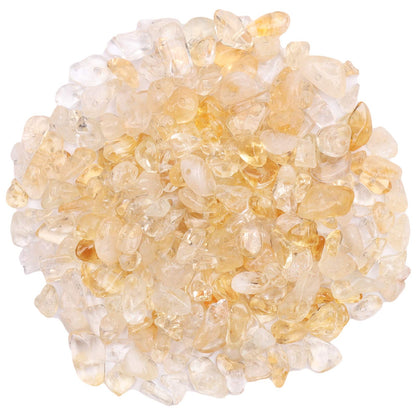500 pcs Natural Chip Stone Beads, Citrine 5-8 mm Irregular Gemstones Healing Crystal Loose Rocks Bead Hole Drilled for Jewelry Making Bracelet