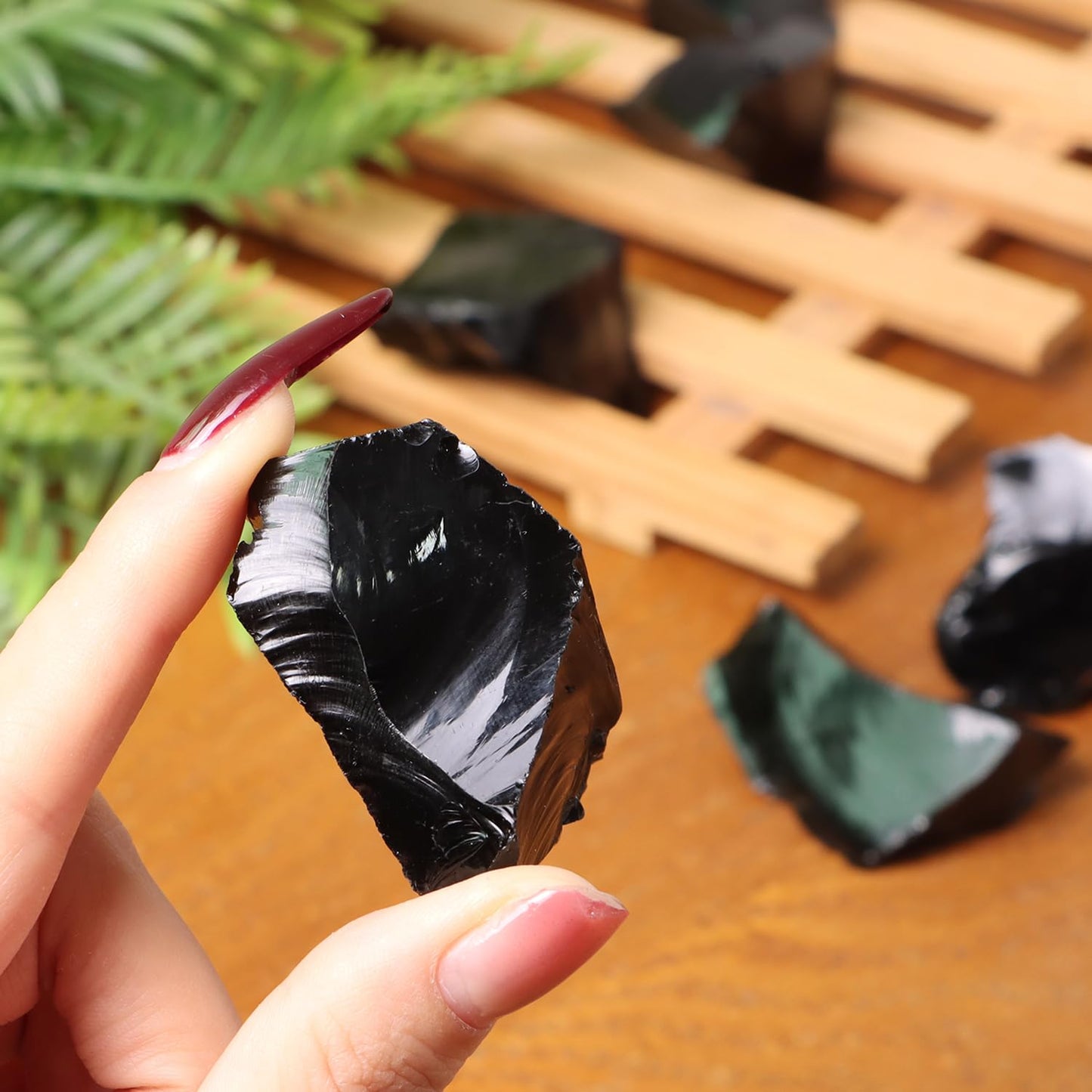 1Lb Black Obsidian Crystal Rocks Raw Stones for Tumbling, Black Obsidian Crystals Bulk Rough Gemstone for Jewelry Making, Healing, Meditation, Sculpture