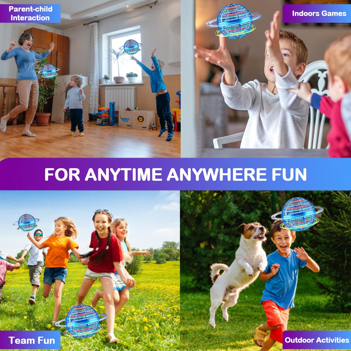 Taikcsut 2025 Upgraded Flying Orb Ball Toy, Hover Boomerang Ball Spinner Mini Drone - Magic Floating Galactic Fly Spinning Orb, for for Boys Girls and 6-12 Age Kids