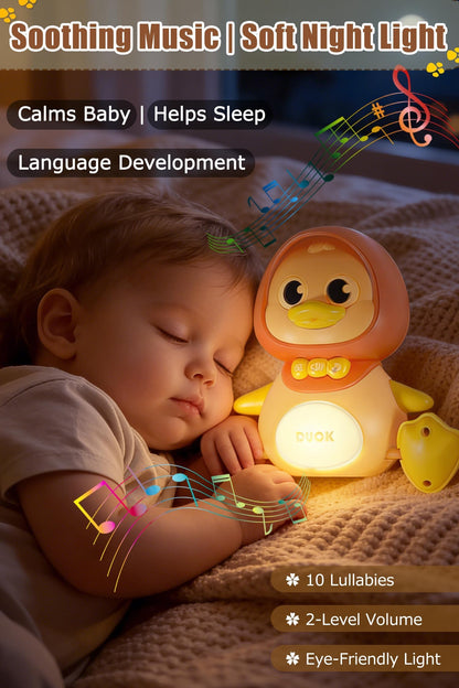 JUYEE Baby Crawling Toys Set of 4 - Magnetic Ducks Family for Infants 6-9-12 Months, Tummy Time Toys with Music & Lights, 1st Birthday Gift for Boys and Girls(4-Pack)