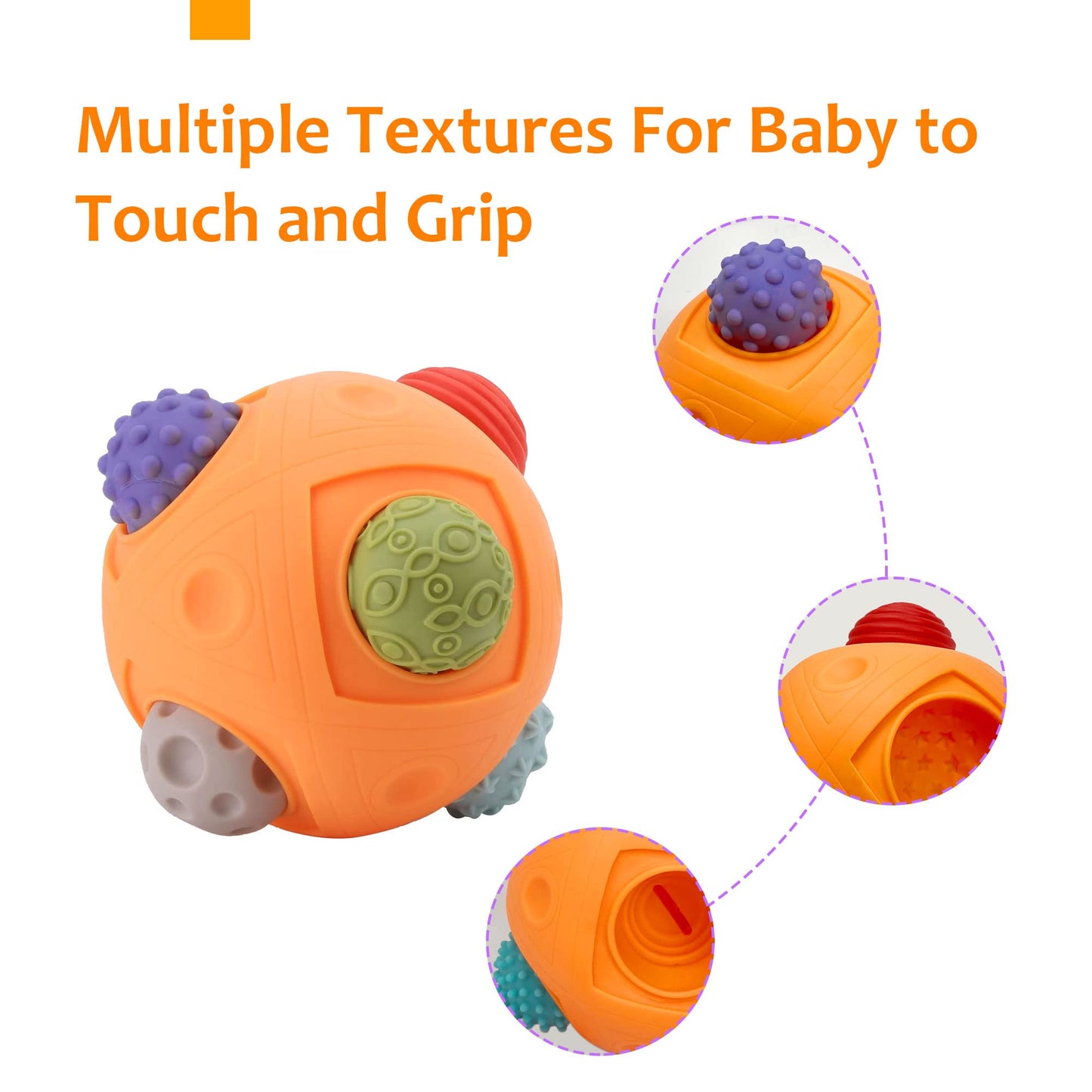ROHSCE Montessori Toys for Babies 3 Months+, 12Pcs Baby Balls 3 to 12 Month for Babies & Toddlers 3M+, Educational Toys for Babies 6-12 Months