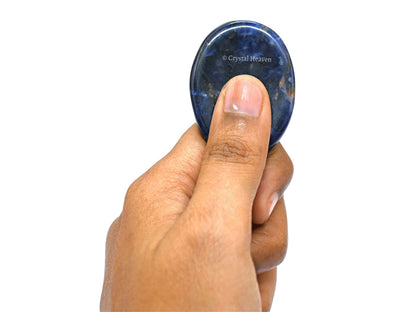 Amazing Gemstone Sodalite Worry Stone Crystals and Healing Stones - Worry Stones for Stress Relief Gifts - Piedra Crystal Fidget for Meditation, Calming, Relaxation