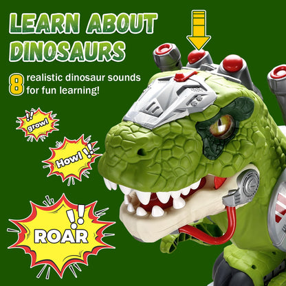 Dinosaur Ride On Toy Cars for Kids, Toddler Electric Ride On Toys with Music, Light & Smoke, Preschool Kids Scooter Foot-to-Floor Walker Indoor Outdoor,Birthday Easter Gifts for Boys Age 3 4 5