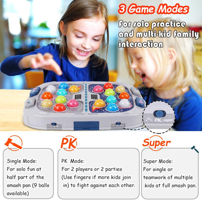 Whack Game Mole for Toddler, Toys for 3-12 Year Old Boys and Girls, Kids Whack Pound Game,Gifts for 3 4 5 6+ Year Old Boys, Interactive Educational Toy with Sound and Light, PK Mode with 2 Hammers