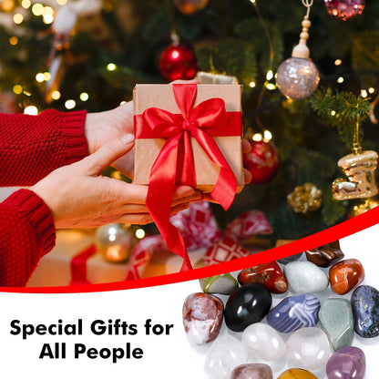 Huiguli 18 Pcs Crystals and Healing Stones Set, Natural Polished Gemstones Collection, Tumbled Healing Crystals for Reiki, Yoga, Chakra Meditation and Positive Energy (0.8-1.2 Inch)