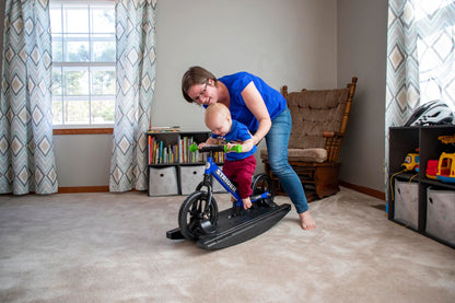 Strider Sport 2-in-1 Rocking Bike Blue - Helps Teach Baby How to Ride a Balance Bicycle - for Kids 6 Months to 4 Years - Easy Assembly & Adjustments