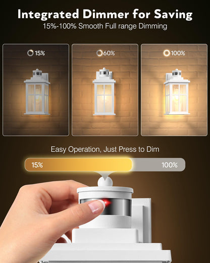 VIANIS White Motion Sensor Outdoor Wall Lights, 2 Packs Front Porch Lights Outdoor Wall Sconce Lantern, Anti-Rust Waterproof Exterior Lighting Fixtures Wall Mount, Dusk to Dawn Outside Garage Lights