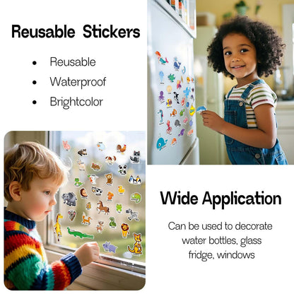 iGetooy 3 Sets Sticker Books for Toddlers 2-4 Years, Reusable Stickers Books for Toddlers 1-3, Airplane Travel Essentials for Kids
