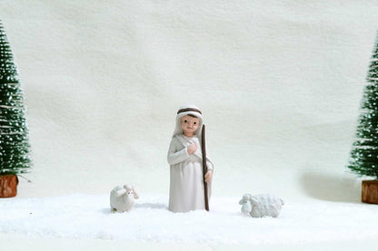 ENNAS Little People Nativity Set – 12-Piece Mini Christmas Nativity Scene Set, Indoor Holiday Manger Figures for Tabletop Decor, White Nativity Figurines