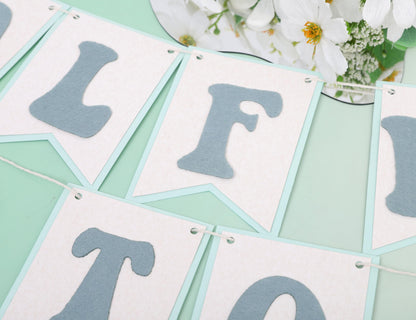 Half Way To One Banner- Neutral 6 Months Birthday Backdrop, Baby Half Cake Smash Photo Props, Birthday Party Decorations