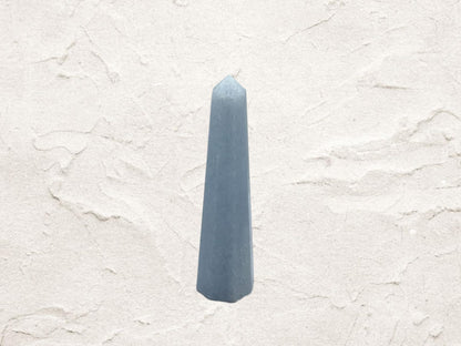 Blue Calcite 3 Inch Gemstones Obelisk Tower Jumbo Facet Aura Rock Crystal Natural Polished Earth Wand Spirit