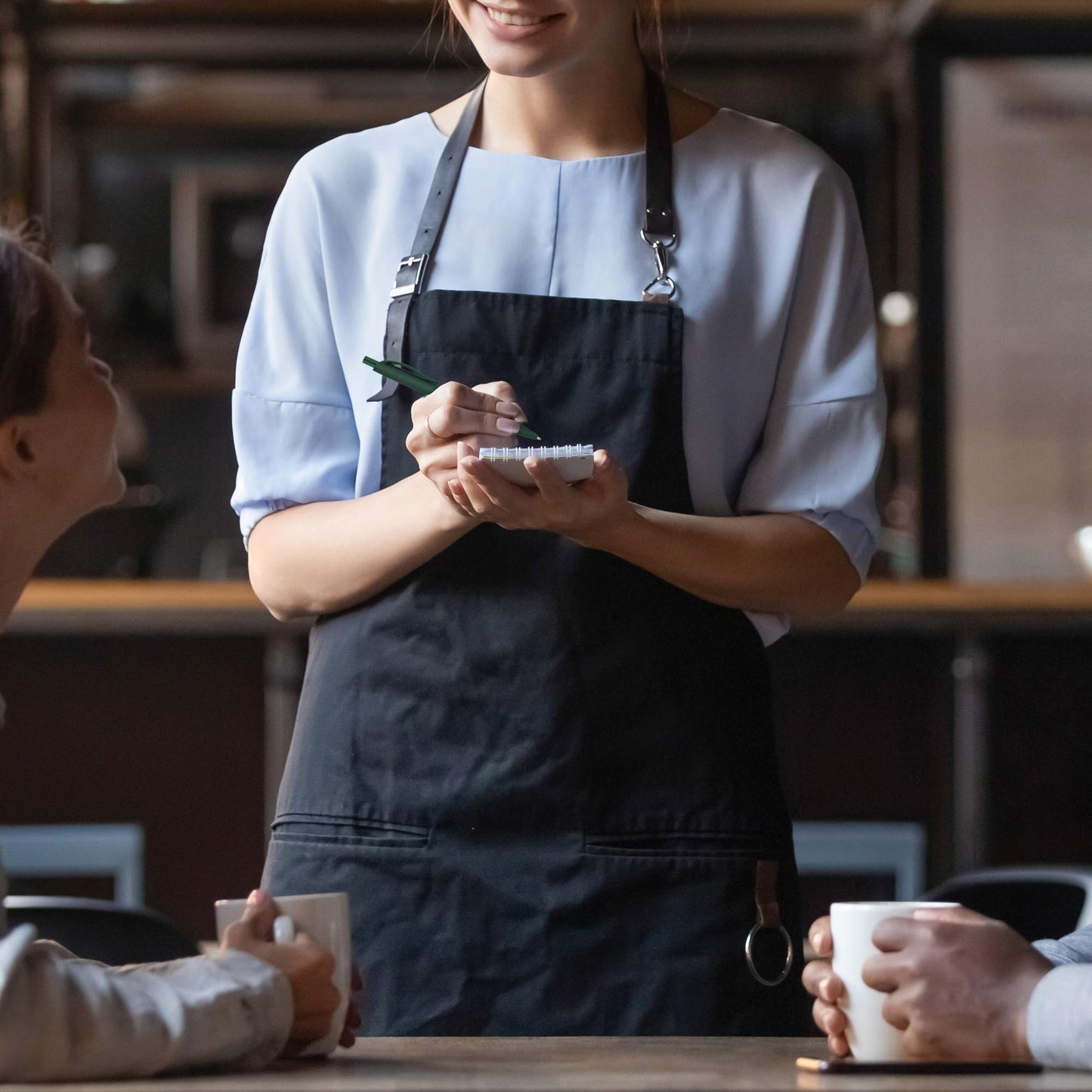 Deegtran 100 Pack No Bleed Blue Barrel Click Pens, Wholesale Retractable Ballpoint Pens, Medium Point, Smooth Ink, 1.0MM Black Ink