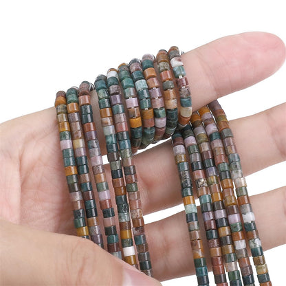 BEADIA Natural Indian Agate Spacer Beads Caps Flat Round Loose Beads for Beading Jewelry Making 3mmx2mm 38cm