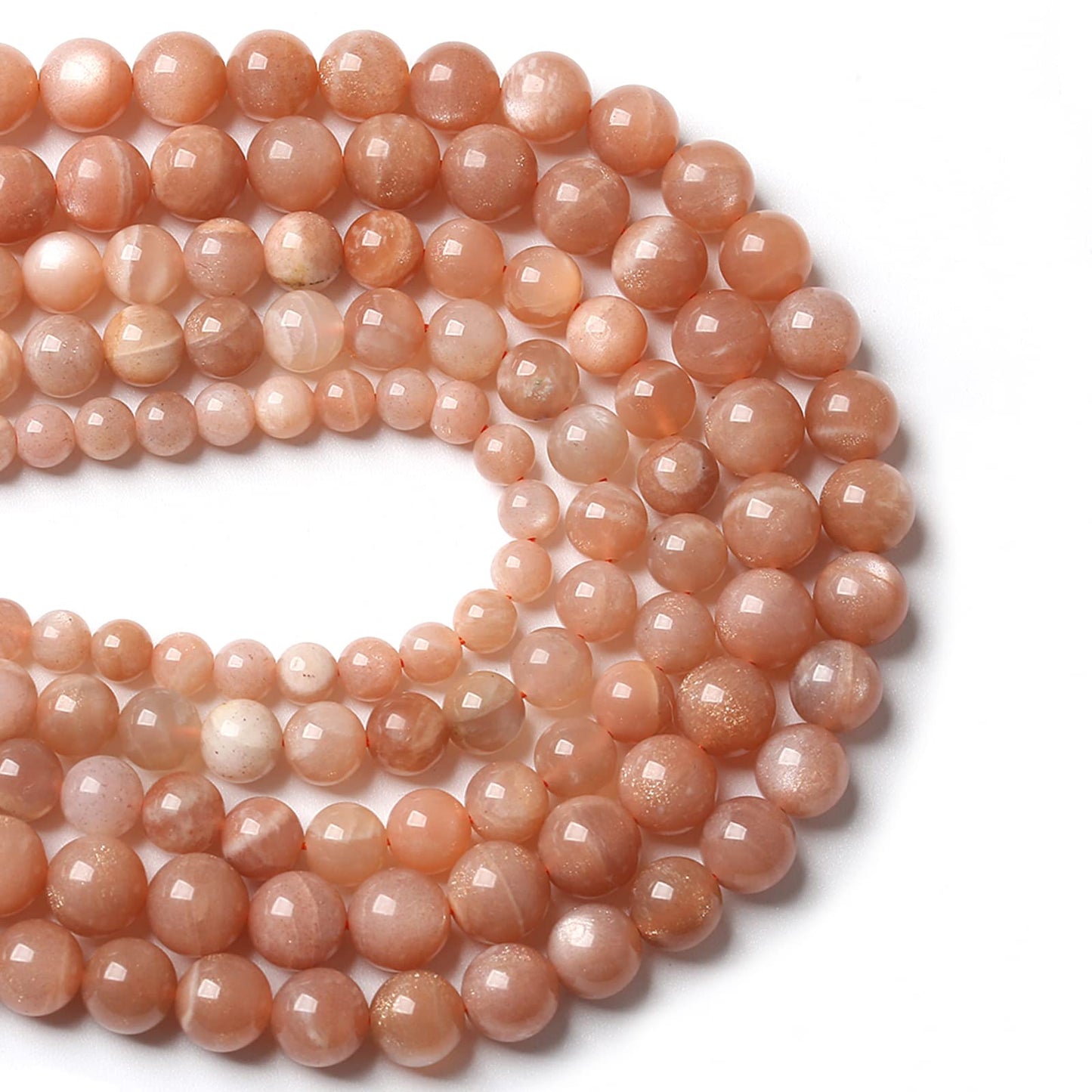 6MM 60PCS Natural Stone Sunstone Gemstone Loose Beads for Jewelry Making DIY Bracelet Crystal Beads