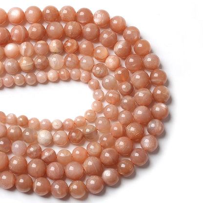 6MM 60PCS Natural Stone Sunstone Gemstone Loose Beads for Jewelry Making DIY Bracelet Crystal Beads