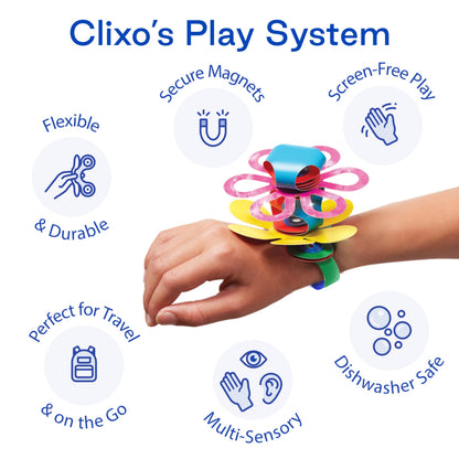 Clixo Mega Pack – 150-Piece Flexible Magnetic Building Toy for Creative Family Play | STEAM Learning, Open-Ended Play. Perfect for Collaborative Fun, Travel, and Educational Bonding. Ages 4+
