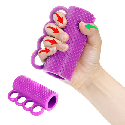 Hand Therapy Grip Strengthener with 4-Finger Loops – Acupressure Hand Exercise Ball for Arthritis, Carpal Tunnel, Stroke Recovery and Wrist Pain Relief – Physical Therapy Squeeze Ball for Hand Strength & Stress Relief