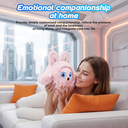 CVCBSER Smart Ai Companion Robot Cute Pet, Desk Robot Voice Chat gpt Emotional Interaction, Richness Expressiveness Ai Pet Robot for Adults Kids Chat (Pink Face)