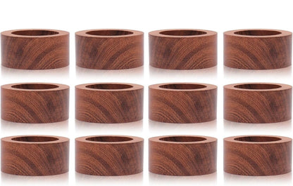 SHAFA IMPEX Wood Napkin Rings Set of 12 Napkin Holders Buckles for Dining, Anniversary, Birthday, Dinner, Christmas, Party of Table Setting
