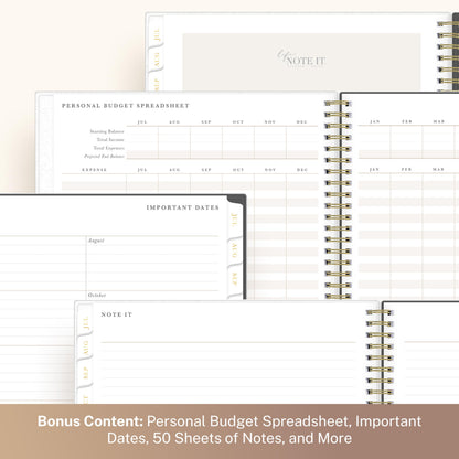 Blue Sky Life Note It 2026-2027 Academic Year Weekly and Monthly Planner, July 2026 - June 2027, 8.5” x 11”, Flexible Cover, Laminated Tabs, Wirebound, Storage Pocket, Hannah