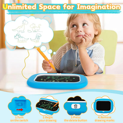 LCD Writing Tablet for Kids 1 2 3 4 5 Year Old - Toddler Drawing Tablet, Drawing Pad & Color Doodle Board Toy, Perfect Birthday & Christmas Gift Toy for 2-3 Year Old Boys and Girls(Blue)